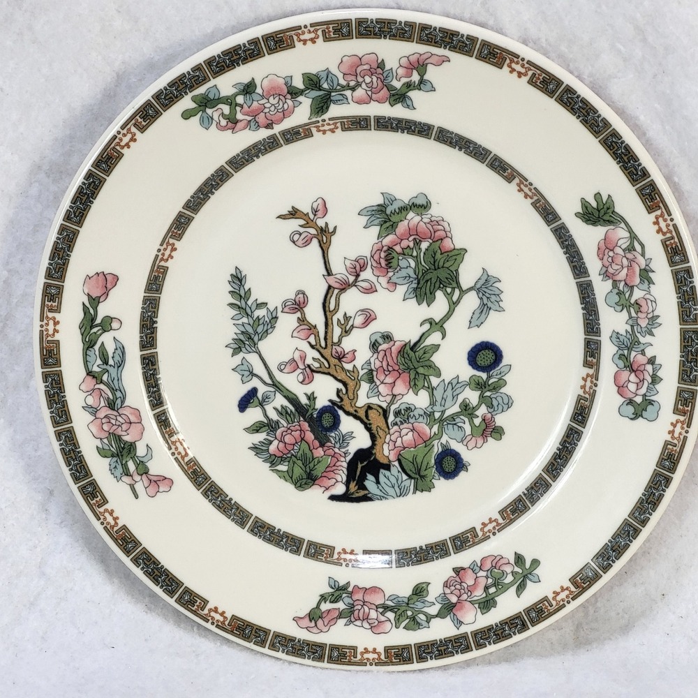 Lamberton Scammell China Ivory Floral Indian Tree Dinner Plate USA Made